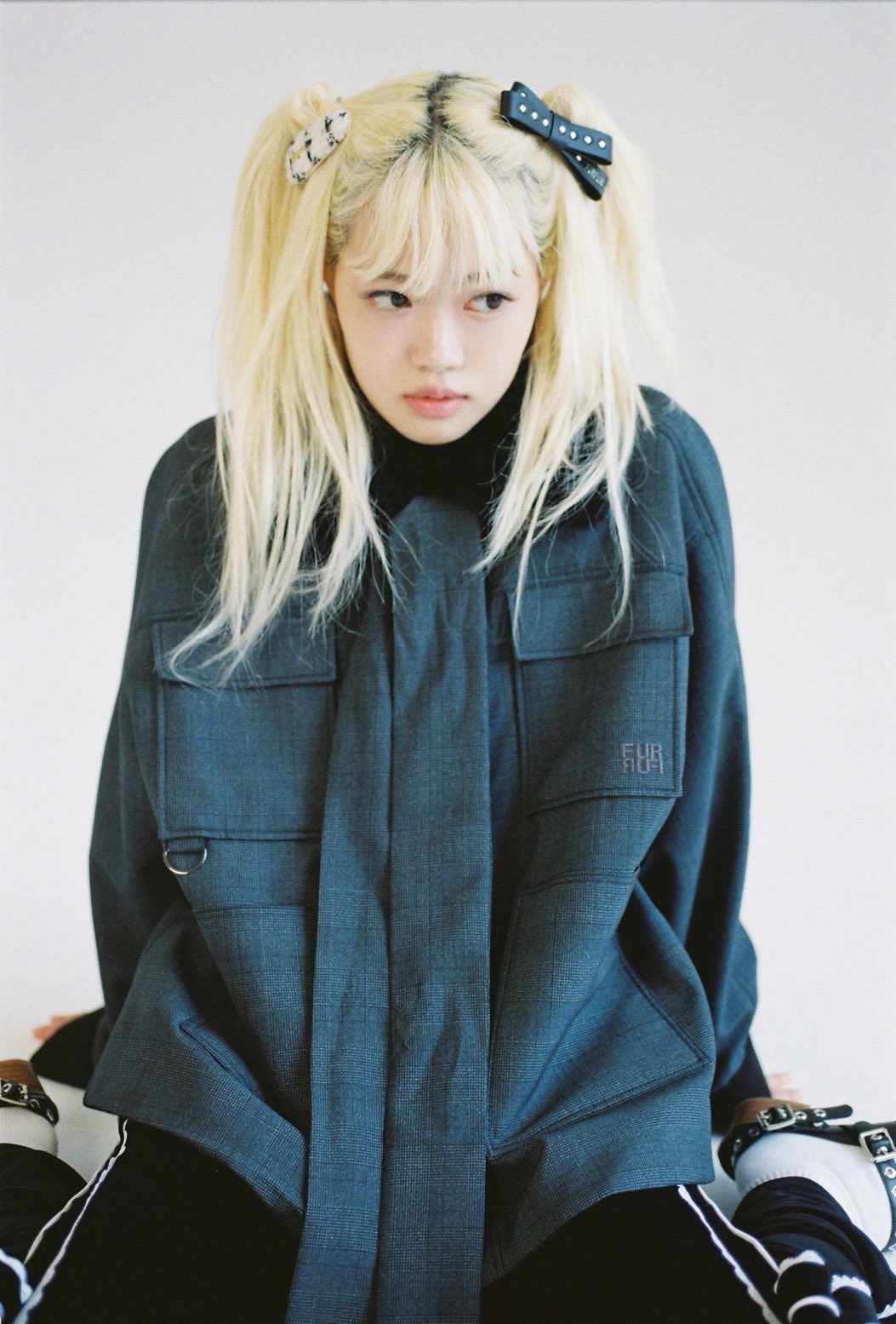 美品✨バーバリーブルーレーベル♡ラクーンファー付きポンチョ　ダッフル　ホースロゴ 美品✨バーバリーブルーレーベル♡ラクーンファー付きポンチョ