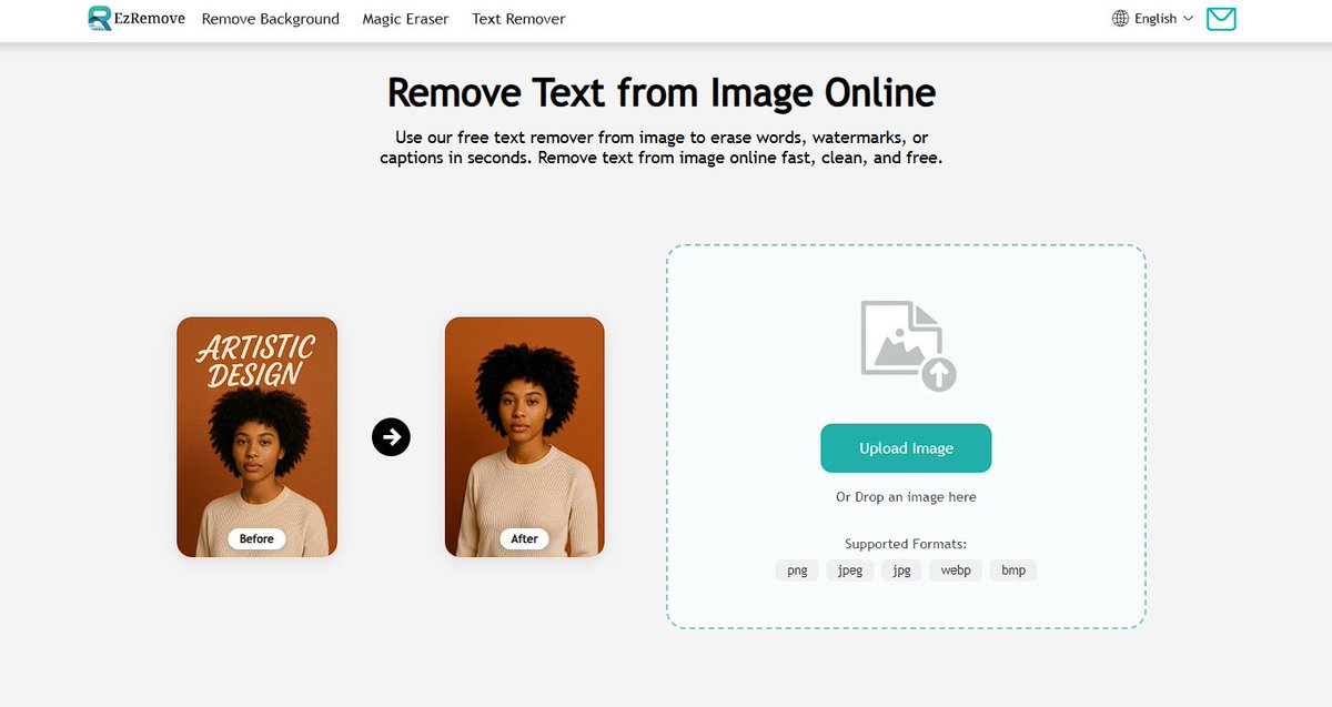 Automan2025's tweet image. Say goodbye to annoying watermarks and captions in product photos. This free text remover wipes text off images fast and clean, making visuals stand out without distractions. Great for e-commerce or social posts. #TextRemoval 
ezremove.ai/text-remover/