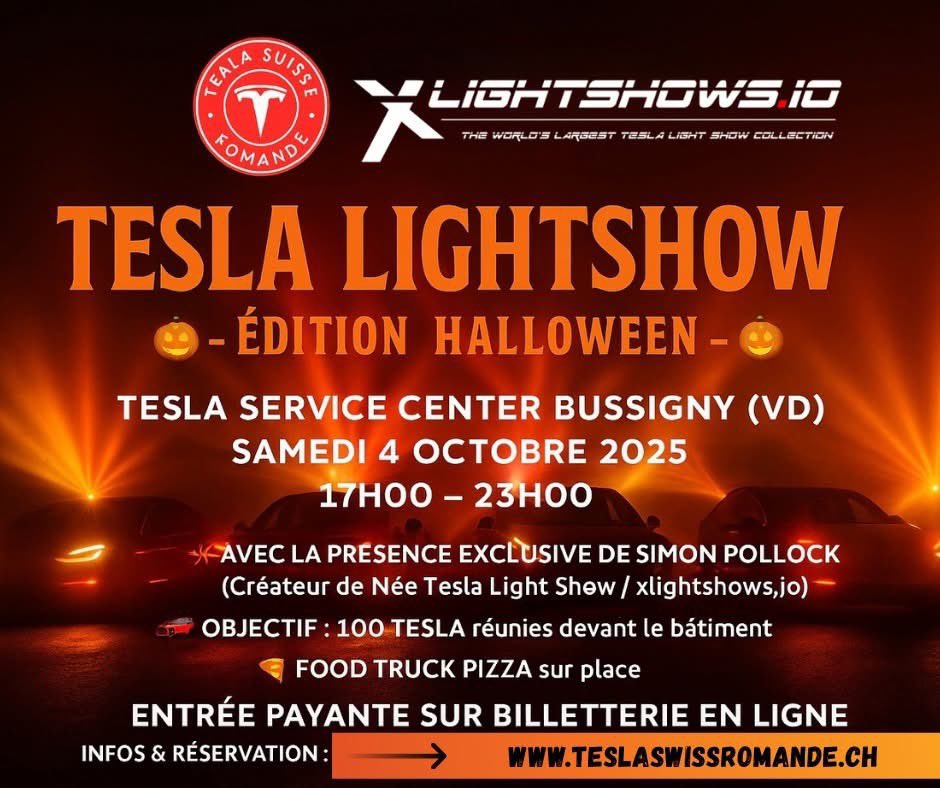 Come Join <a href="/teslaswissclub/">Tesla Suisse Romande</a> for their Halloween Spectacular at <a href="/Tesla/">Tesla</a> Bussigny OCTOBER 4th 🎃👻💀
