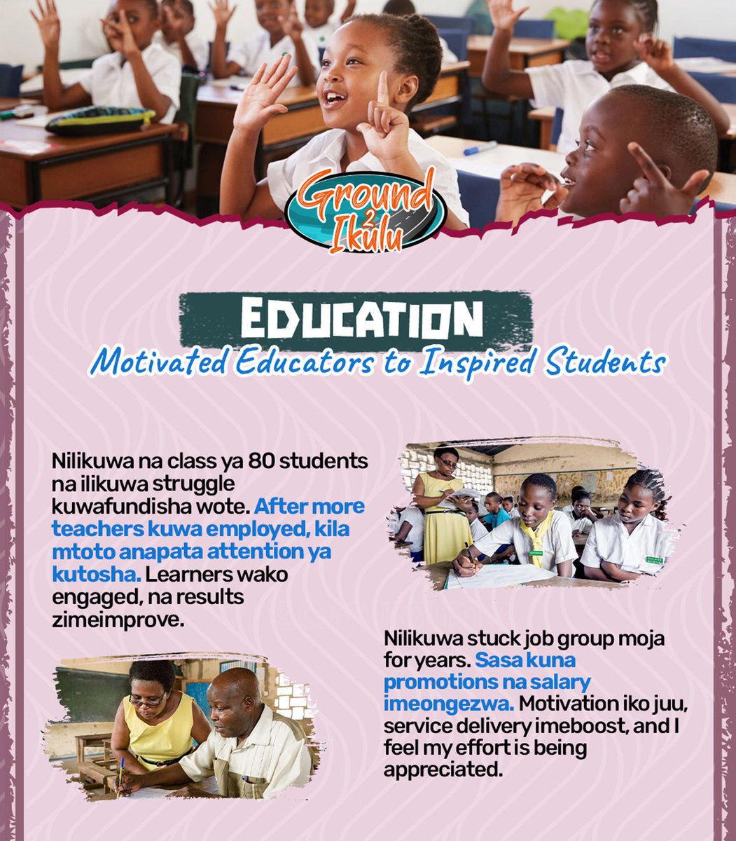Ireenah_'s tweet image. Teachers once carried massive workloads with little recognition.

Recruitment of more staff, salary reviews, and promotions have restored dignity to the profession.

Motivation now matches the responsibility.

Securing Futures #LearningToEarning Year3 Of Delivery