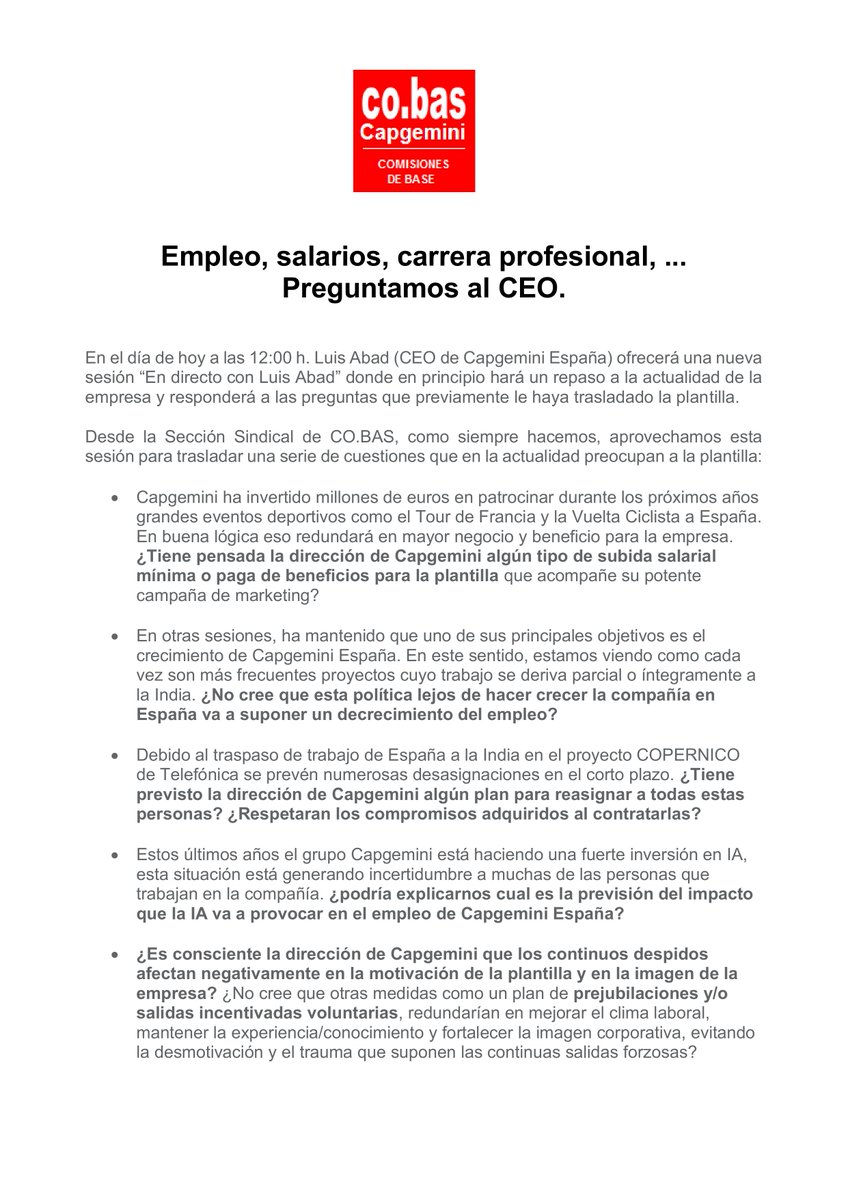 Sección Sindical Co.bas Capgemini tweet media