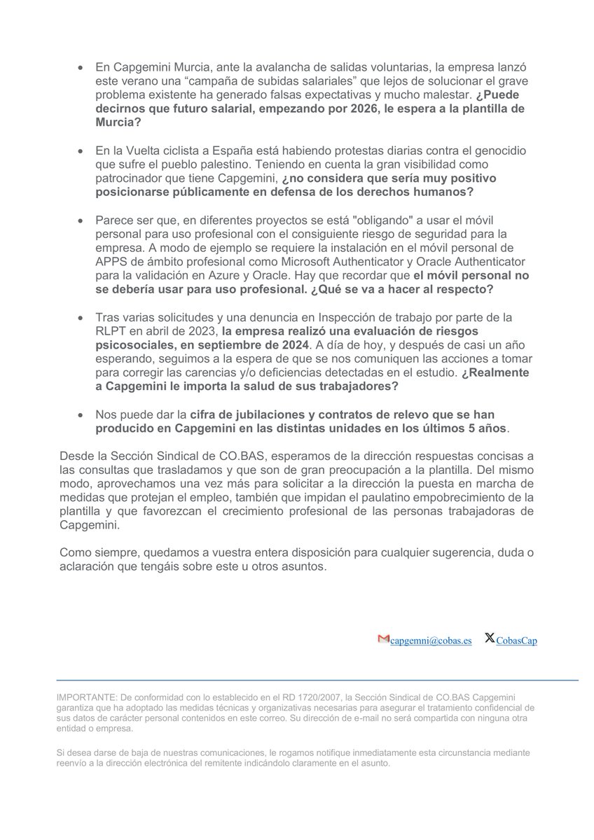 Sección Sindical Co.bas Capgemini tweet media