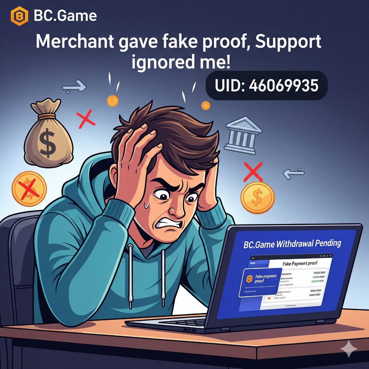 joshihemant6's tweet photo. Thanks for reply 🙏 UID: 46069935. Two withdrawals ₹25k each (Orders 8290 &amp; 8929) marked “Success” but still pending. Tickets: Discord #37623, Website #9173330 &amp; #9173355. INR merchants giving fake UTR/proofs, blocking funds! DM details sent — investigate NOW https://t.co/KsToUlfB5X
