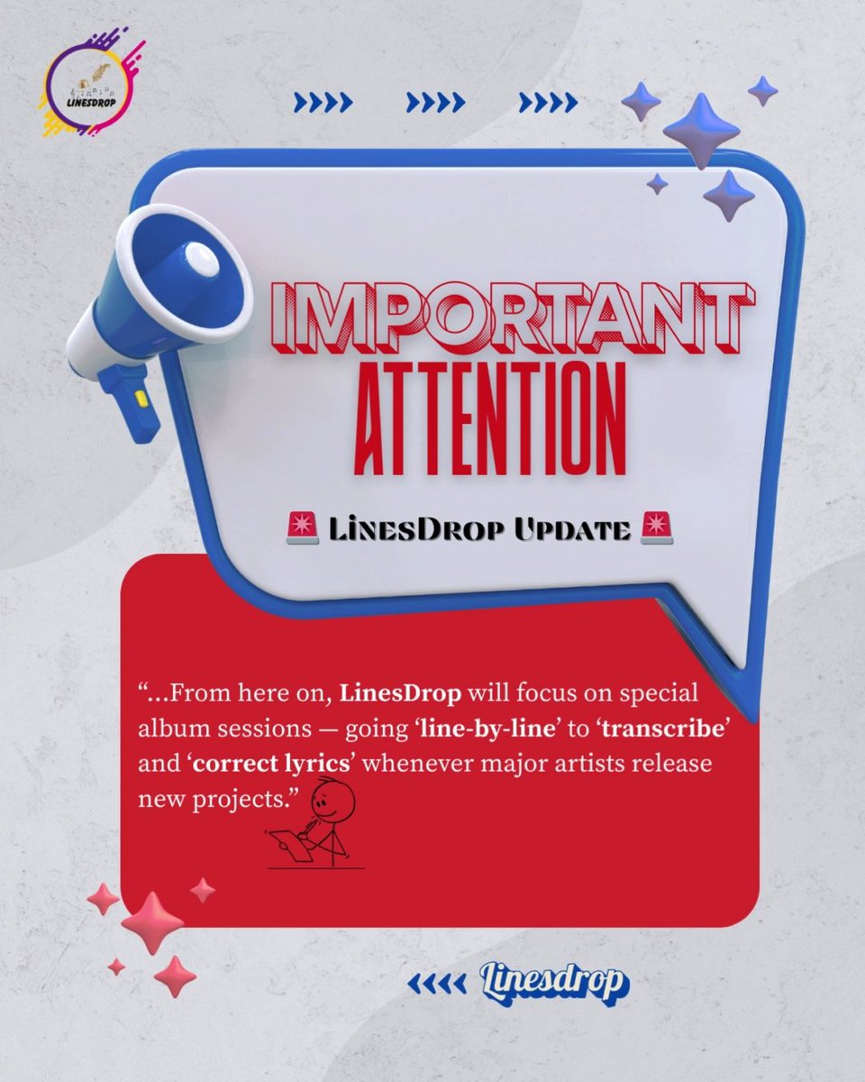 🚨 Update from LinesDrop 🚨

I’ll be taking a step back from regular posting for now. Resources are limited and I want to make sure every drop here is worth your time and attention. 🙏🏾✅️

From here on, LinesDrop will focus on special album sessions — going 'line-by-line' to