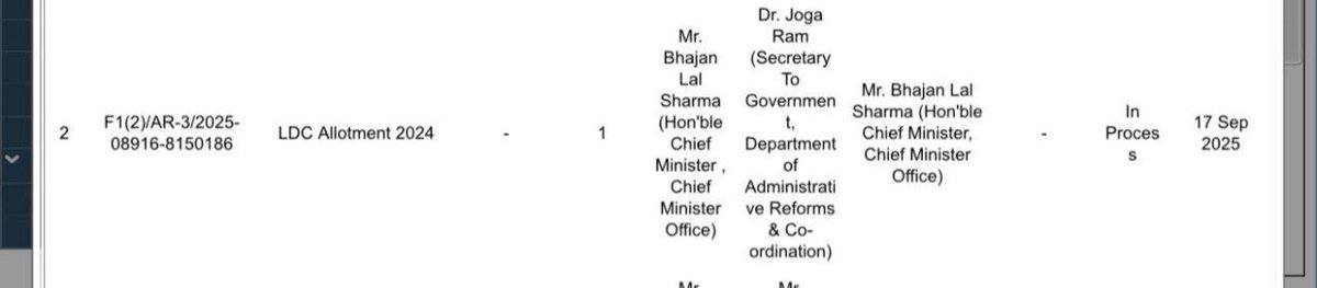 🚦रोज़गार मेले में LDC शामिल 🚦

अब तो माननीय मुख्यमंत्री <a href="/BhajanlalBjp/">Bhajanlal Sharma</a> जी LDC डिपार्टमेंट allotment की की <a href="/RajCMO/">CMO Rajasthan</a> में पेंडिंग फाइल को अप्रूव करके डिपार्टमेंट अलॉटमेंट की सूची जारी करावे