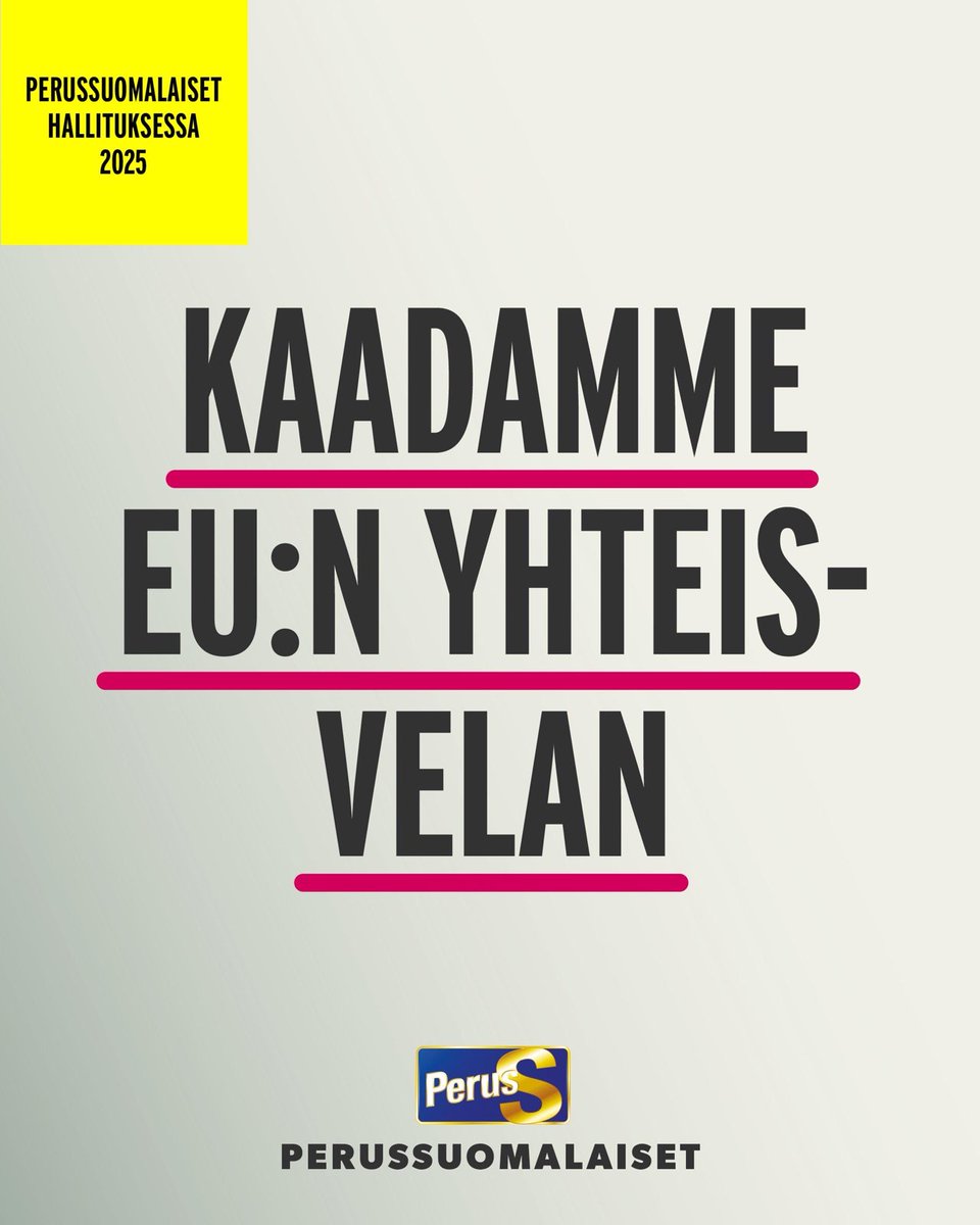 Suomi  ei hyväksy EU:n uutta yhteisvelkaa. Tarvittaessa kaadamme vaikka yksin  koko esityksen. Tämä on historiallinen päätös Suomen puolesta.