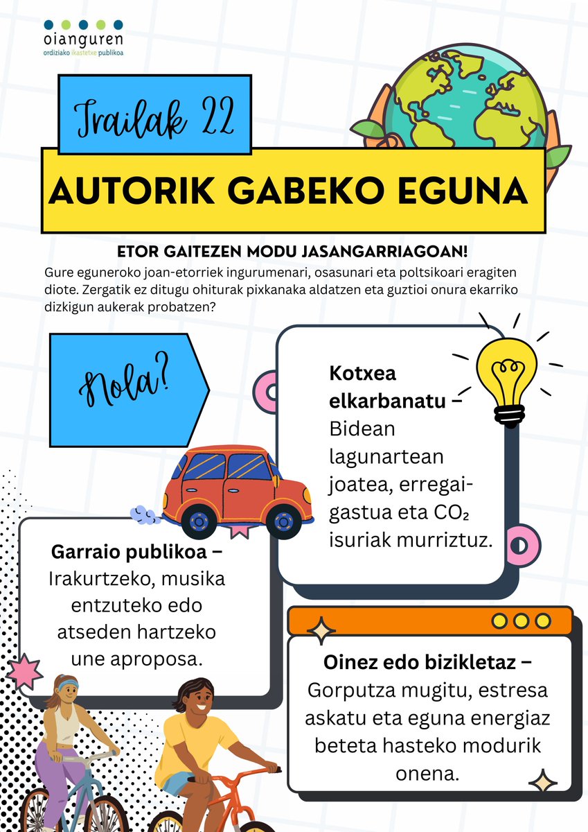 Irailak 22 autorik gabeko eguna: etor gaitezen modu jasangarriagoan!
