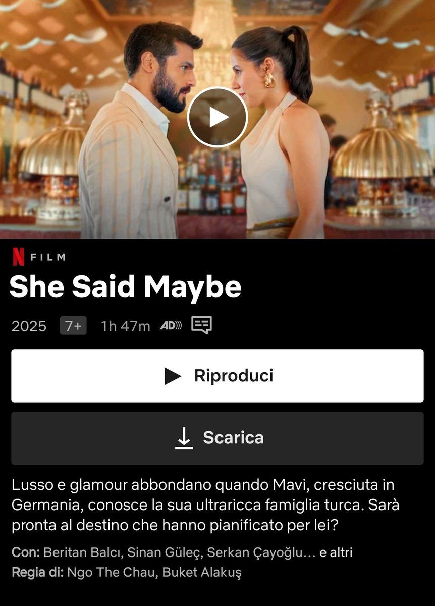 È arrivato finalmente 😍
il mio #SerkanÇayoğlu con #SheSaidMaybe è su #Netflix 💥 

Appena riesco me lo guardo ..
Non vedo l' ora 💓