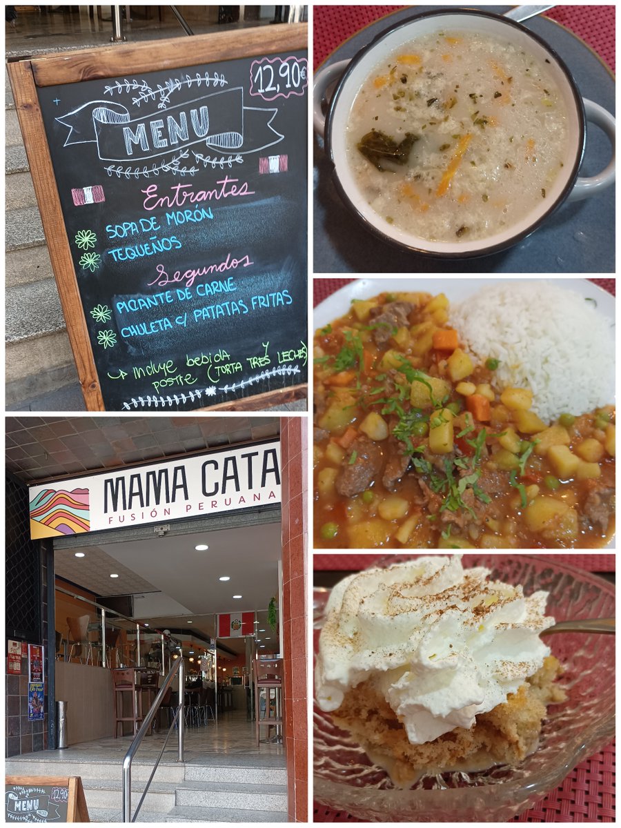 Pois xa temos (e hai ainda outro máis) menús do día de cociña peruana en Vigo. Este está moi ben, moi saboroso, e vano variando moito cada día. (Se queredes buscarlle un defecto, se cadra só que é moi abundante 😃)