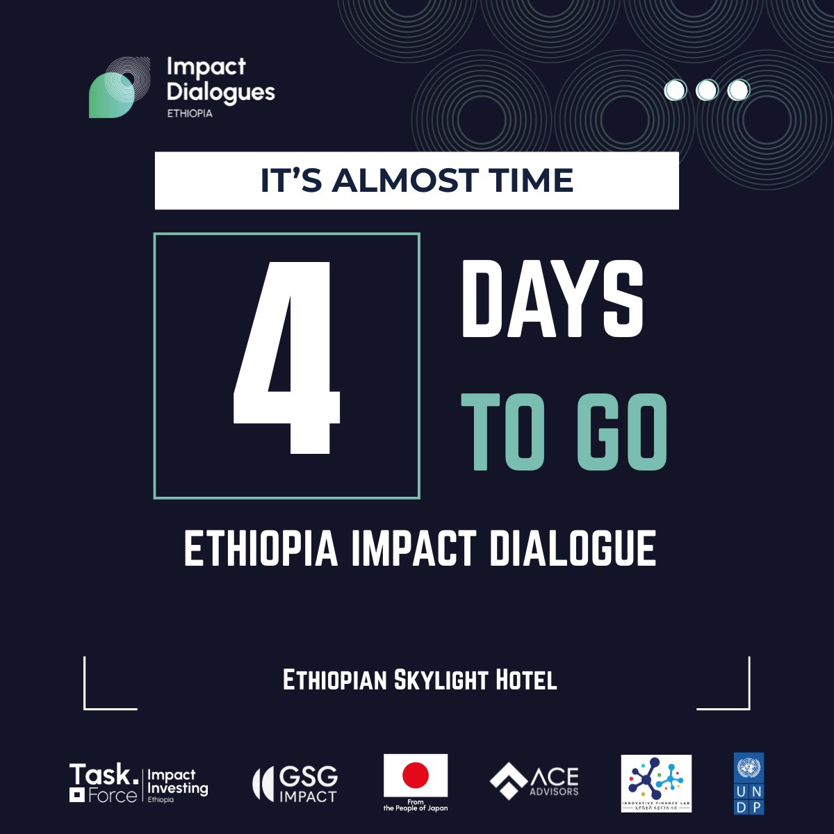 4 Days Left!

Just four days until Ethiopia’s first-ever Impact Dialogue! Don’t miss your chance to network with leaders shaping the impact economy.

📍 Skylight Hotel, Addis Ababa
🗓 September 23, 2025
🕐 08:30 AM to 02:00 PM

<a href="/GSGImpact/">GSG Impact</a> <a href="/UNDPEthiopia/">UNDP Ethiopia</a> 

#EthiopiaImpactDialogue