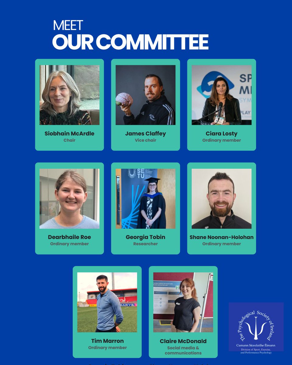 Meet our DSEPP committee members. We will be sharing individual biographies of each of our officers over the coming  weeks. <a href="/PsychSocIreland/">Psychological Society of Ireland</a> #sportpsychology #dsepp