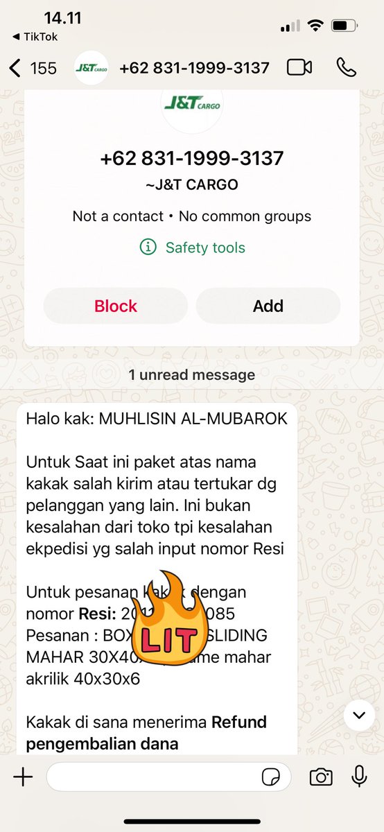 tetsuyaa_'s tweet photo. @jtcargoid Hallo min kenapa data pribadi saya dengan mudahnya tersebar?? Mohon bisa ditindak oknum yang menyebarkan data pelanggan.. sudah 2x saya dapat nomor mengatasnamakan Jnt cargo dengan modus pengembalian dana https://t.co/CAKV4AfIKo