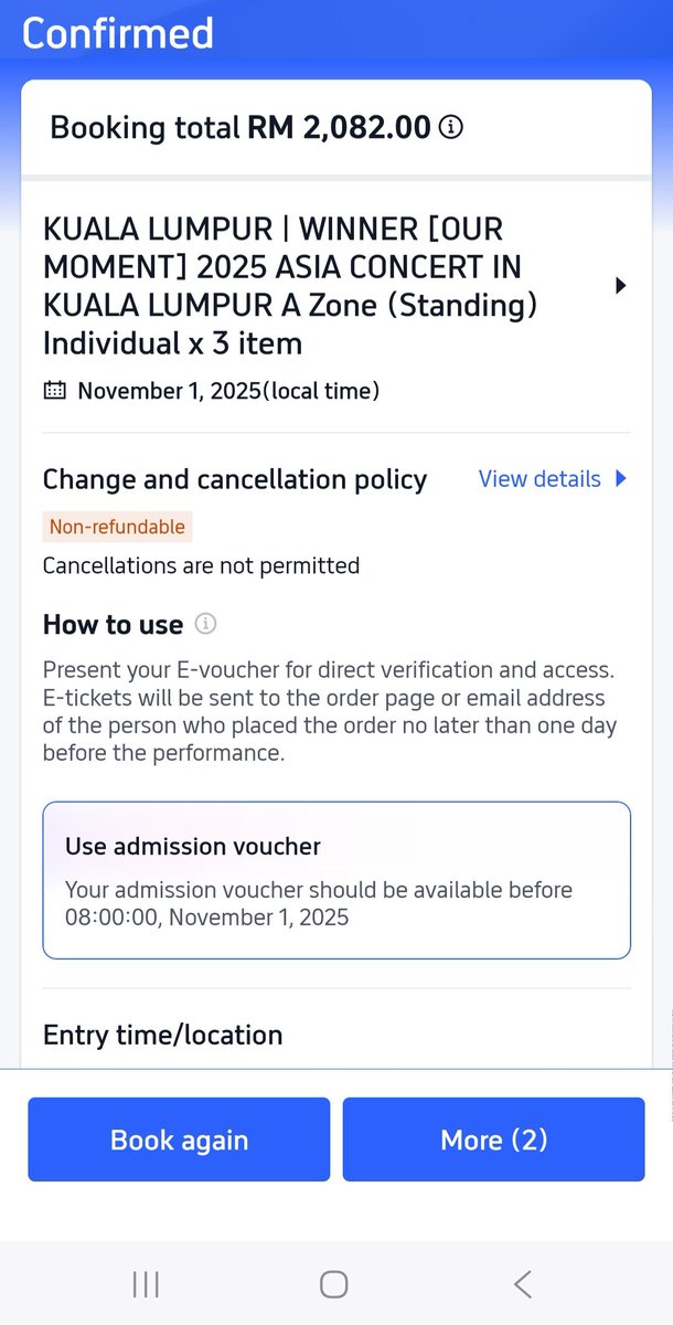 incirwinnermy's tweet image. WTS 3xPS1 RM694 per ticket (include charges)
Purchase via Trip at 12.05pm, reason to let go is bcs managed to get VIP tickets 
Feel free to dm me!
Can pay 70% deposit, the rest 30 %day can pay at the dday 

#pasarwinner #WINNEROURMOMENTinKL