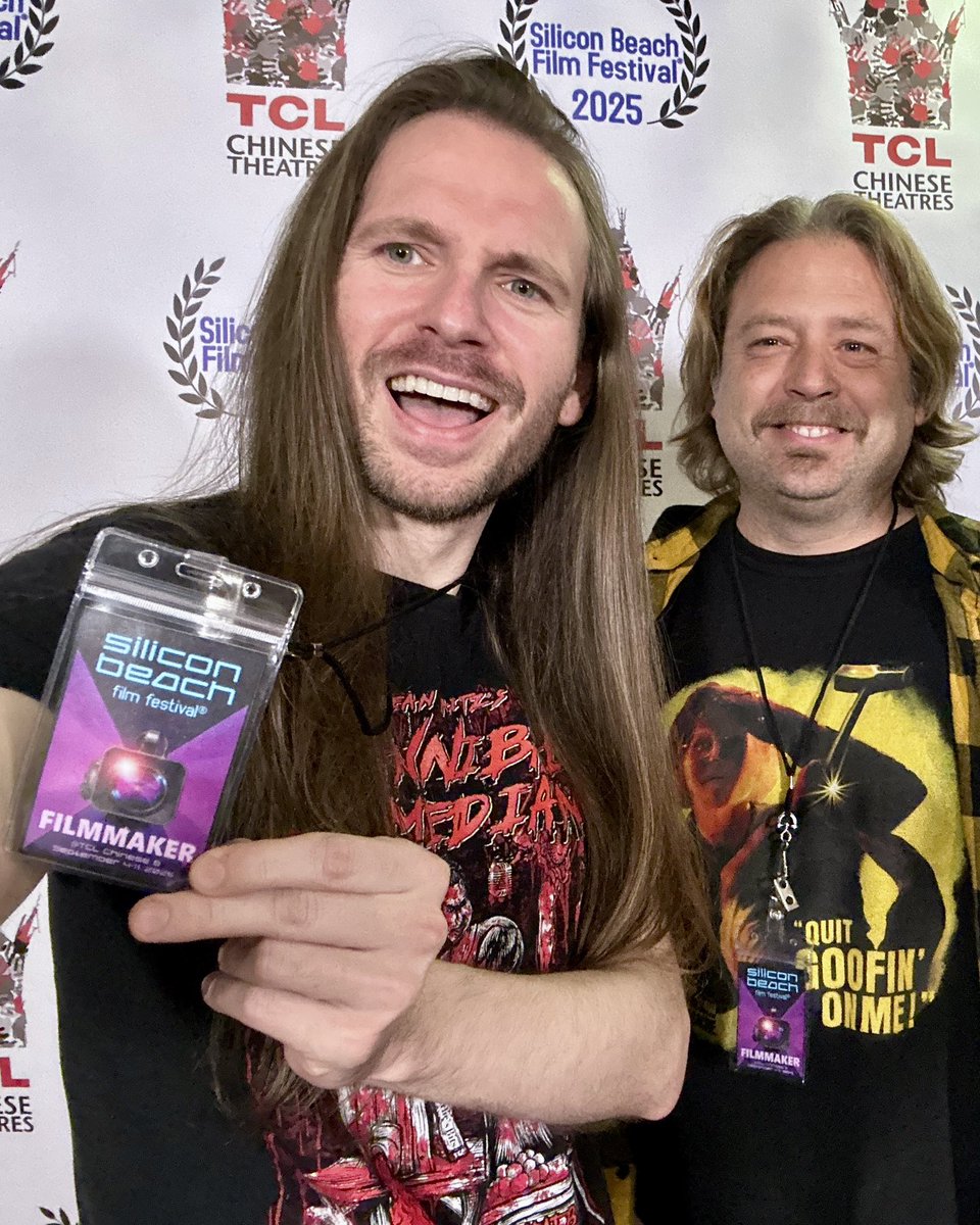 …annnd WE’RE BACK! 1st, 2nd &amp; 3rd time’s always the charm at <a href="/ChineseTheatres/">TCL Chinese Theatres</a>. ✨ The last hair-rah on Day 2 of Silicon Beach #FilmFestival repping the Cannibal Comedian documentary before our Hollywood premiere! 🪓🎬🎤 <a href="/CannibalComic/">Cannibal Comedian movie</a> <a href="/SILICONBEACHff/">Silicon Beach Film Festival</a> #indiehorror