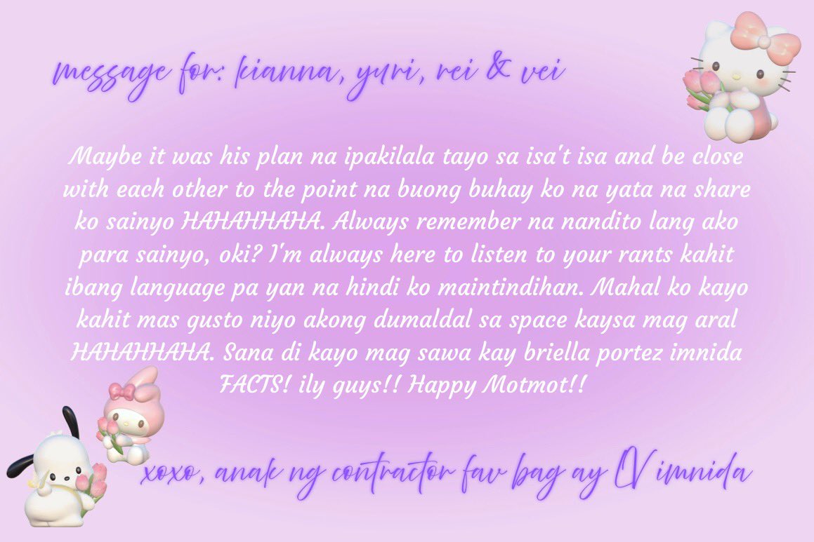 wallofwhispers's tweet photo. 📮@allurinhoon @jwwadores @leemarkjacobs @swrlvei 

a message for you !

˙⋆✮ anak ng contractor fav bag ay LV imnida https://t.co/buoMNIorZt