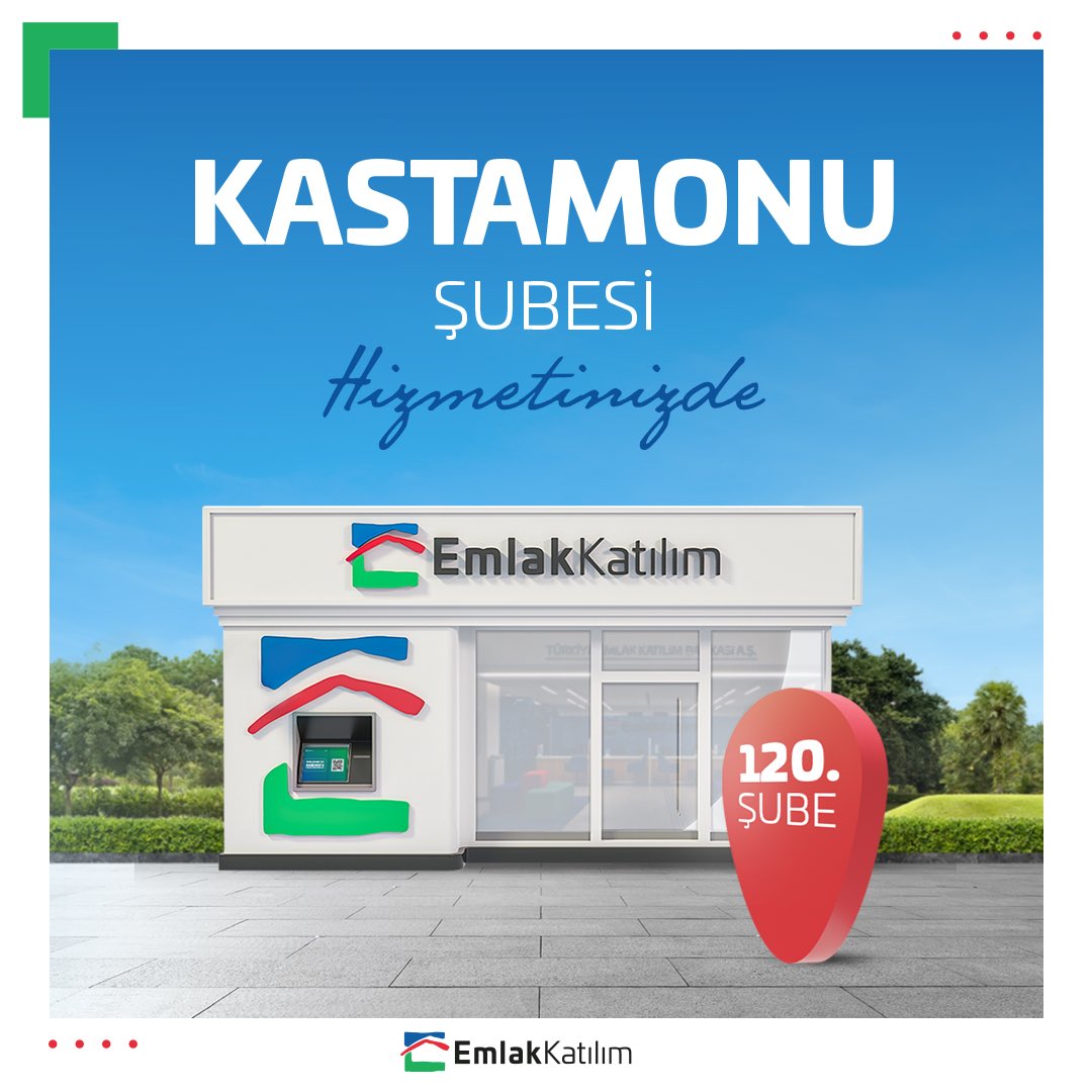 Emlak Katılım, Kastamonu şubesiyle hizmetinizde.
#EmlakKatılım
#GücüneGüven