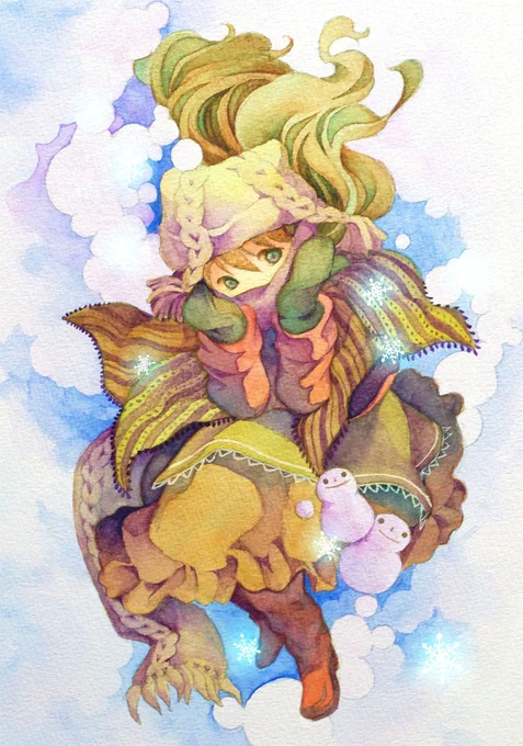 昔描いた水彩画を見直しながら 水彩絵の具やアナログってもっと面白い表現方法があるのに盛り込めてないの勿体なかったな〜と せっかく10年ほどブランクおいて戻ってきたんなら 絵の具とかの匂いまで表現できそうなくらいのアナログやりたいので ちょっと基礎練に力入れようって決意を固めてる。