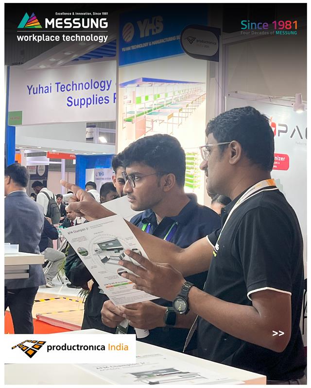 MessungT's tweet image. Day 2 at @Productronica India 2025 is here! We&apos;re thrilled to keep showcasing our innovative lab solutions. Stop by our stall to explore cutting-edge solutions for enhancing efficiency, safety, and productivity in every workspace!#Messung #WorkplaceTechnology #ProductronicaIndia
