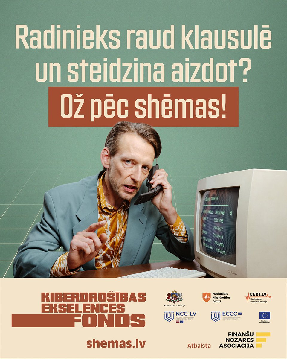 Arī zvans no "radinieka" var būt shēma! 👇

📞 "Šoka" zvanu mērķis ir apmulsināt cilvēku un likt upurim rīkoties impulsīvi. Visbiežāk krāpnieki izliekas par tuvinieku, kurš nonācis negadījumā vai ārkārtas situācijā, un steidzami lūdz naudu.

<a href="/AizsardzibasMin/">AizsardzībasMin.</a> | <a href="/certlv/">CERT</a>