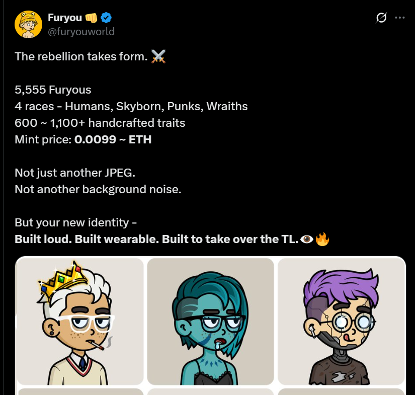 I will not mint this, dude trying to raise 55eth (250k~ usd)

Founder is a farmer, cheapskate, bullied artist etc

Run far far away. RUN. 😂