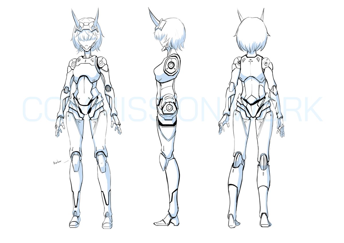 Work in progress on Mei's OC droid character.
currently working on solving functions/joints for her design. :)

<a href="/Zmeinir/">✦ Mei</a> 

#commissionsopen #イラスト #オリメカ