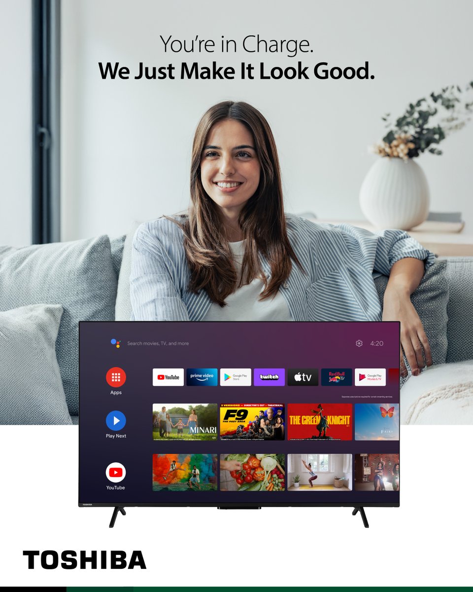 Customize your home screen, browse with voice, and enjoy full control. Toshiba TV with Android gives you the remote and the power.

#ToshibaTV #ToshibaTVEurope