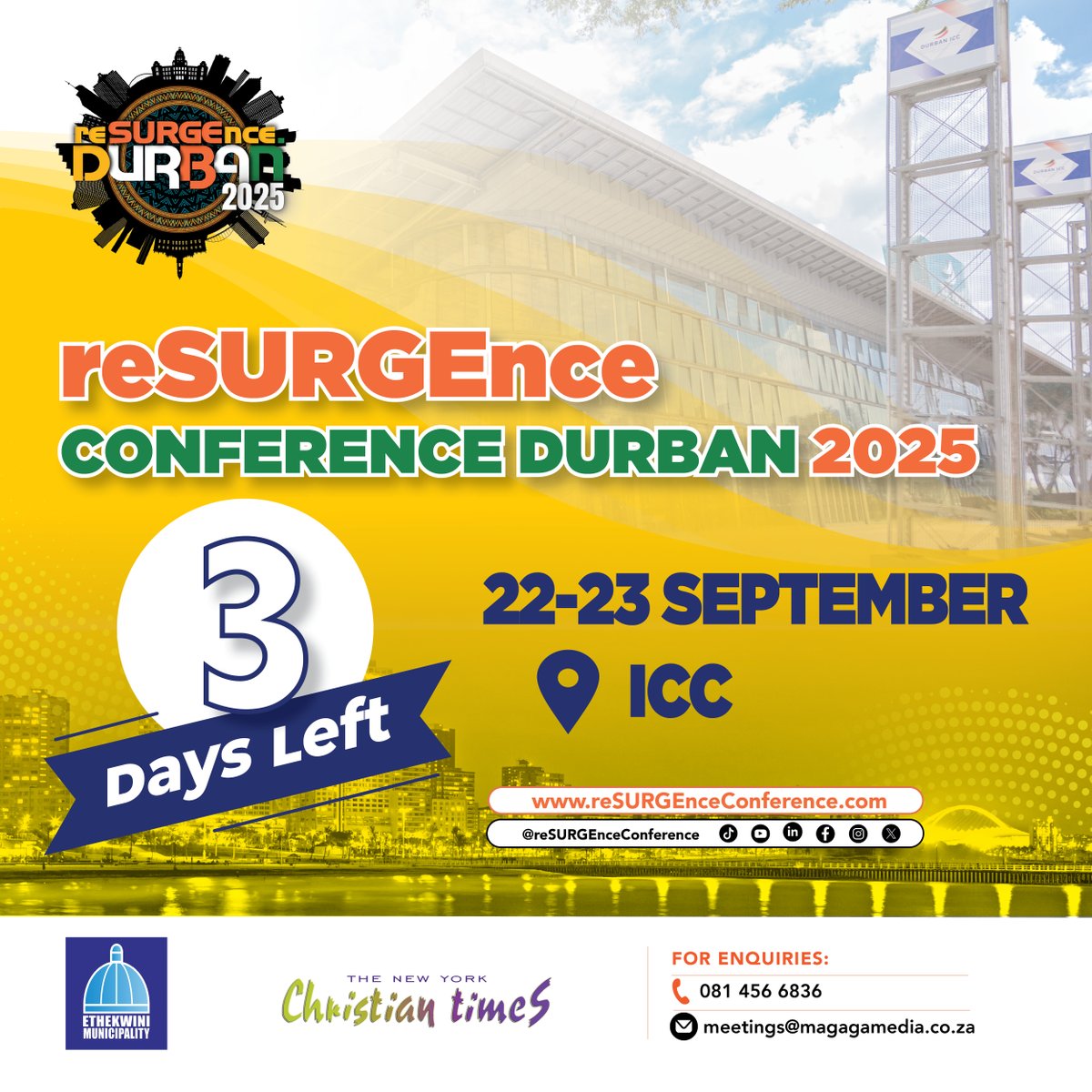 3️⃣Days to GO📣📣📣

The Durban ICC will become a global stage for trade, innovation, and opportunity
from 22 and 23 September 2025!! Make sure you are part of this impactful conversation🔊🔊🔊

#DBF
#TheAwakening
#supportlocal
#buylocal
