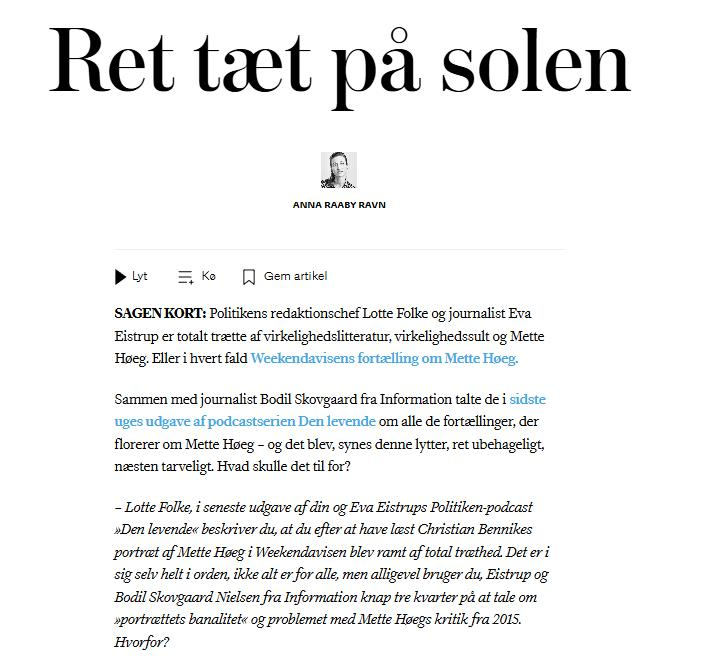 Sebastian Goos (@sebastiangoos) on Twitter photo Så er der journalistbingo:
Journalist fra avis 1 skriver artikel om 2 journalister fra avis 2, som med besøg af en journalist fra avis 3 kritiserer en artikel af en anden journalist fra avis 1 #dkmedier Så er der journalistbingo:
Journalist fra avis 1 skriver artikel om 2 journalister fra avis 2, som med besøg af en journalist fra avis 3 kritiserer en artikel af en anden journalist fra avis 1 #dkmedier