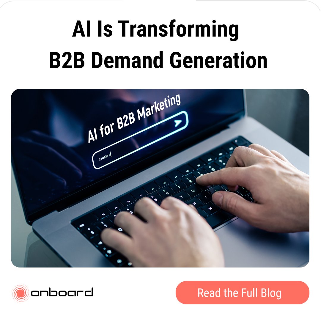 Onboardcrm's tweet photo. AI isn’t just hype—it’s transforming #B2B demand gen.
✅ Smarter content
✅ Hyper-personalization
✅ AI-driven PPC

Discover how marketers are using AI to boost pipeline &amp; ROI:

👉 https://t.co/cAiKqcHFgs

#B2BMarketing #DemandGen #AI https://t.co/8ilxGy89HI