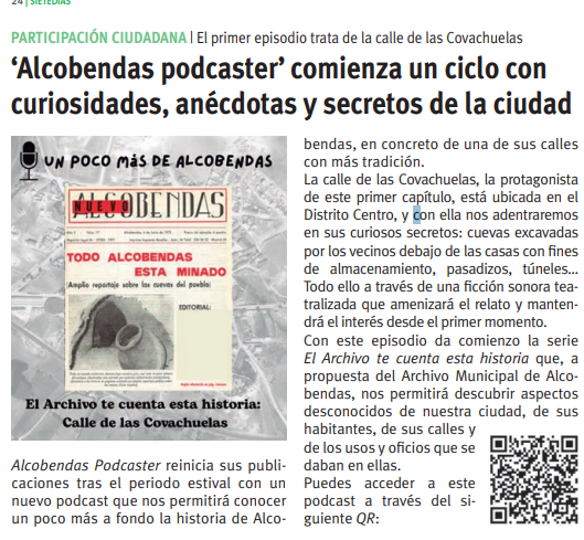 ¿Quieres saber más de la historia de #Alcobendas?, ahora gracias al Archivo Municipal y a ‘Alcobendas podcaster’ es posible. Comienza un ciclo con curiosidades, anécdotas y secretos de la ciudad. 
alcobendas.org/es/participaci…
