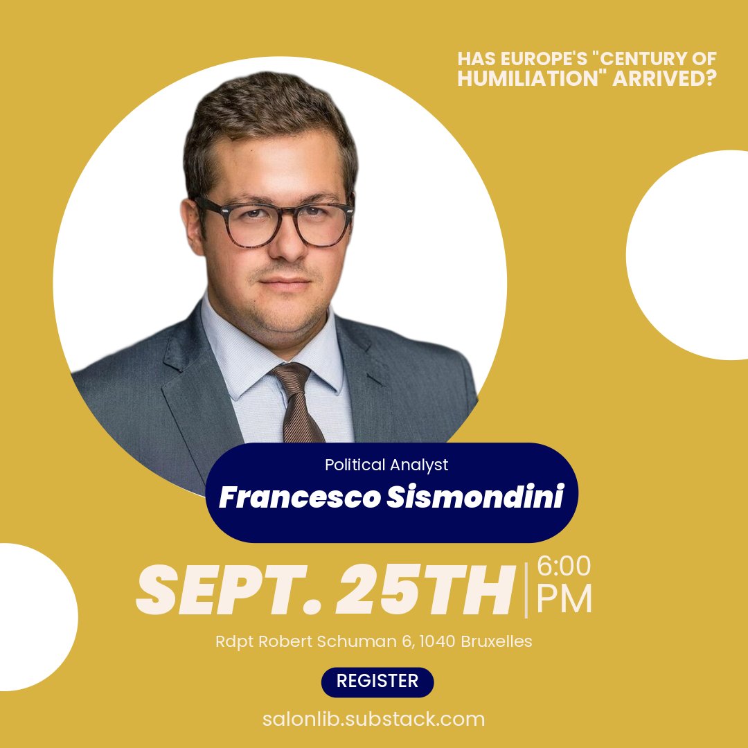 🎤 Meet Our Speakers!

Has Europe's "century of humiliation" arrived?

Join us on September 25 for a discussion on current geopolitical trends and Europe's role in shaping them.

🔗 Link in bio.
