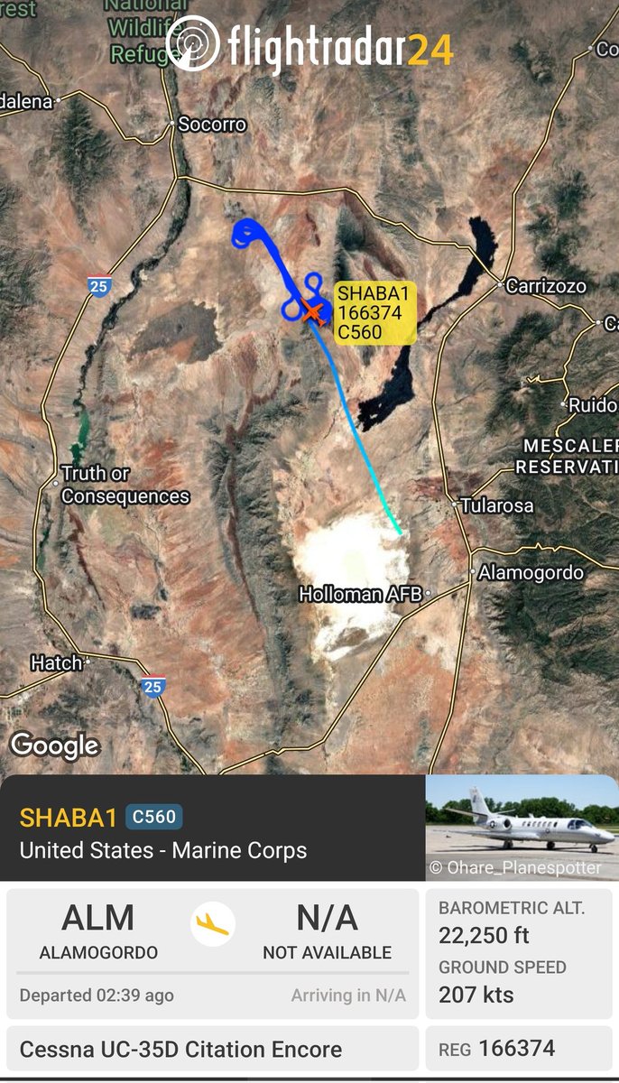 sipjack1776's tweet photo. USMC
Cessna UC-35D Citation Encore
#AE0940/166374/SHABA1
Out of Holloman AFB operating over White Sands.
@Borrowed7Time @norb420 https://t.co/DS5OHCWTsF