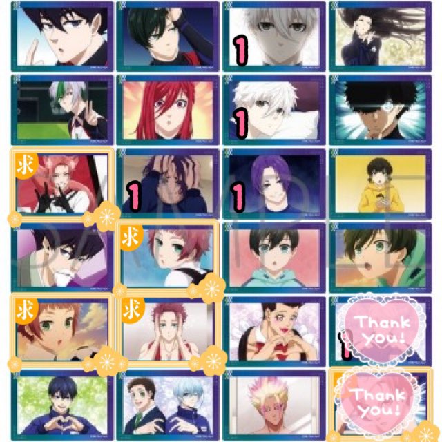 【交換/譲渡】ブルーロック あでぃしょなる・たいむ オーロラアートコレクション

譲:烏,☆凛,☆凪,蟻生,乙夜,○千切,二子,☆御影,蜂楽,馬狼,☆潔,時光&amp;氷織,士道

求:冴,閃堂 or 定価+送料

2box予約予定です
☆譲渡は無印同数お迎えをお願いします🙇‍♀️
お気軽にお声掛けください🌸