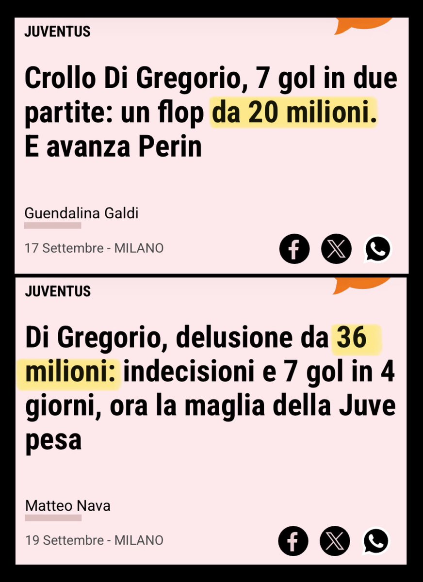 Ragazzi per fine Settembre ce la facciamo ad arrivare a 90 milioni??
<a href="/Gazzetta_it/">La Gazzetta dello Sport</a>