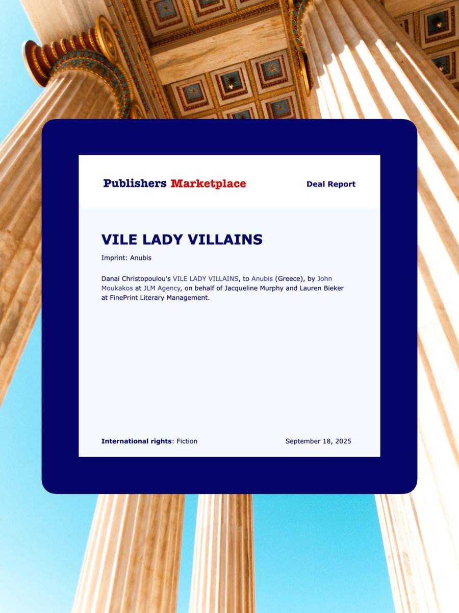 VILE LADY VILLAINS is coming to Greece!!! 🇬🇷 
💛
I am ecstatic to have secured my first translation deal 6 months before my book even comes out in the UK or the US—and I’m even more ecstatic that it will be in my native language.