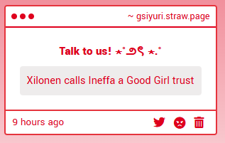 gsi_yuri's tweet photo. More Xiloneffa ✨
Yes she calls her a good girl and anon you're so real, all my homies love Xiloneffa they're peak - 🌔 https://t.co/YDKe5aBdny
