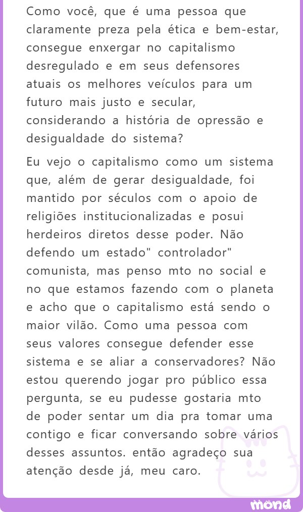 clarionrox's tweet image. 🌐🎩 Observando os jargões que vc usa ("desigualdade", "opressão", "acumulação infinita" etc), identifico que você cai na mesma armadilha que eu caía no passado:

Aprender o que é capitalismo a partir de teorias e definições criadas pelos seus opositores. O que seria mais ou…