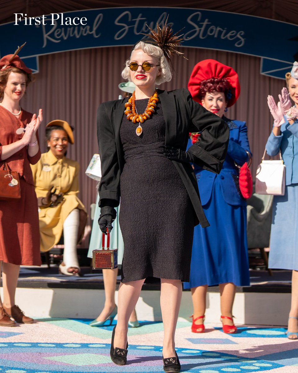 goodwoodrevival's tweet photo. How about our #BestDressed top three from Saturday? Three different looks, all embracing our Revive & Thrive ethos. If you want to know more about their outfits and the stories they tell, head to @goodwoodrevivalstyle where you can find exclusive #RevivalStyle Stage content. Did you see any of the Best Dressed runways over the #GoodwoodRevival weekend?