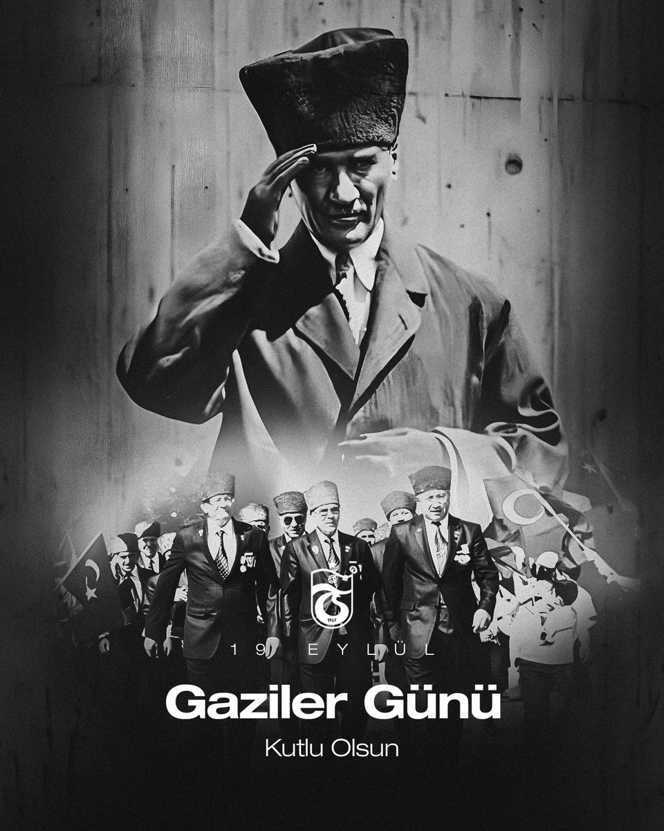Trabzonspor's tweet image. Bu toprakları bizlere vatan kılan kahraman gazilerimizin Gaziler Günü’nü kutluyor, Ulu Önder Gazi Mustafa Kemal Atatürk ve silah arkadaşları başta olmak üzere tüm gazilerimizi saygı ve minnetle anıyoruz 🇹🇷