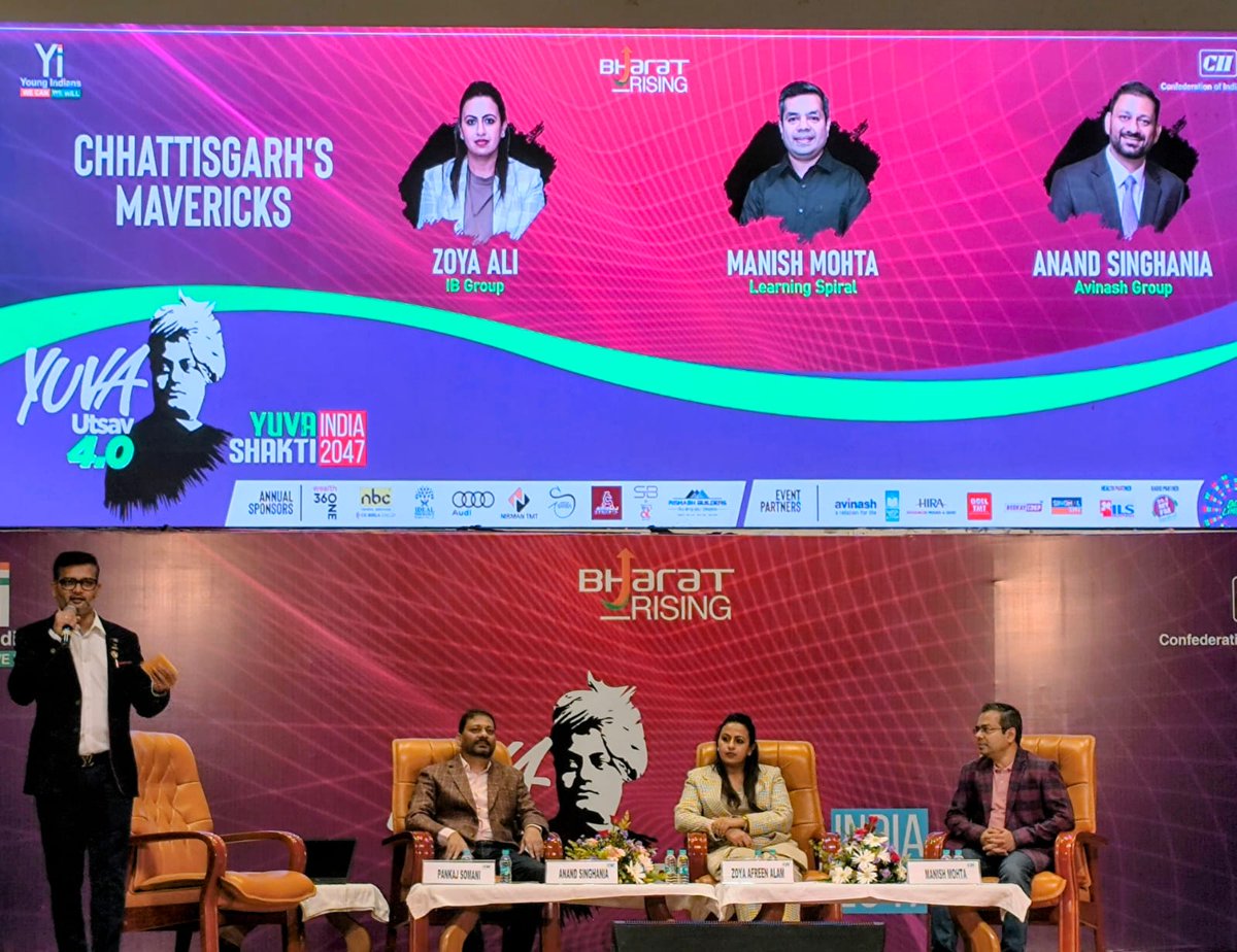 LearningSpiral's tweet image. 🚀✨ Learning Spiral at Yuva Utsav 4.0!

Our Director Manish Mohta joins the panel at Yi Raipur’s flagship event today at Pt. Dindayal Auditorium. 🎤🌟

Proud to represent EdTech innovation &amp;amp; share insights on transforming education! 💡📚 
.
.
#YuvaUtsav #LearningSpiral #EdTech