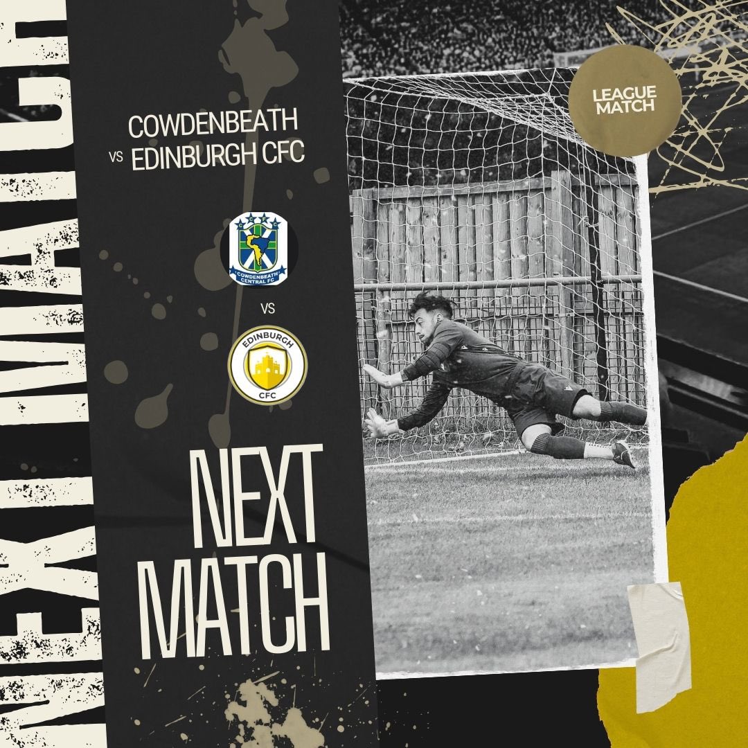 🗓️ Saturday Football

After last week’s late cup exit, we look to bounce back in the league as we travel to face <a href="/CCFC2025/">Cowdenbeath central FC</a>. 

🏟️ Venters Park
🆚 Cowdenbeath Central
🕝 Kick-off: 14:30
🏆 East of Scotland Third Division