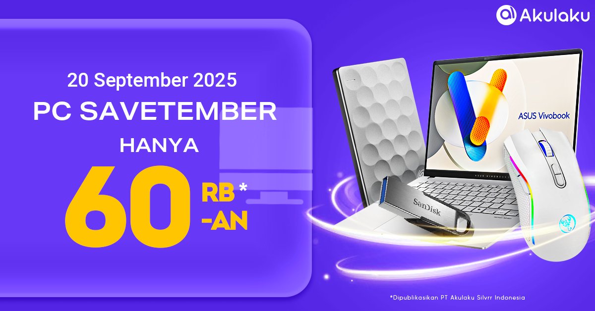 akulakuID's tweet image. 🚨NINU NINU NINU🚨

Beli Laptop HANYA 60RB-AN* di PC Savetember kuyyy💻💸 
Syarat dan ketentuan berlaku ya, ALovers!

Checkout di sini &amp;gt;&amp;gt; bit.ly/LapTem3 

#PromoPC #PCSavetember #PromoLaptop #GilaDiskon #AkulakuIndonesia