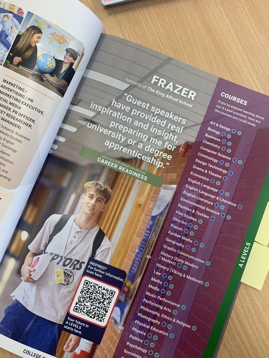 Wonderful surprise to see <a href="/_TKASA/">The King Alfred School an Academy</a> alumni in the new UCS College Group prospectus. 

If you are a previous student and would like to be involved in our "TKASA Unite" campaign to build a lively &amp; engaged alumni network please reach out.