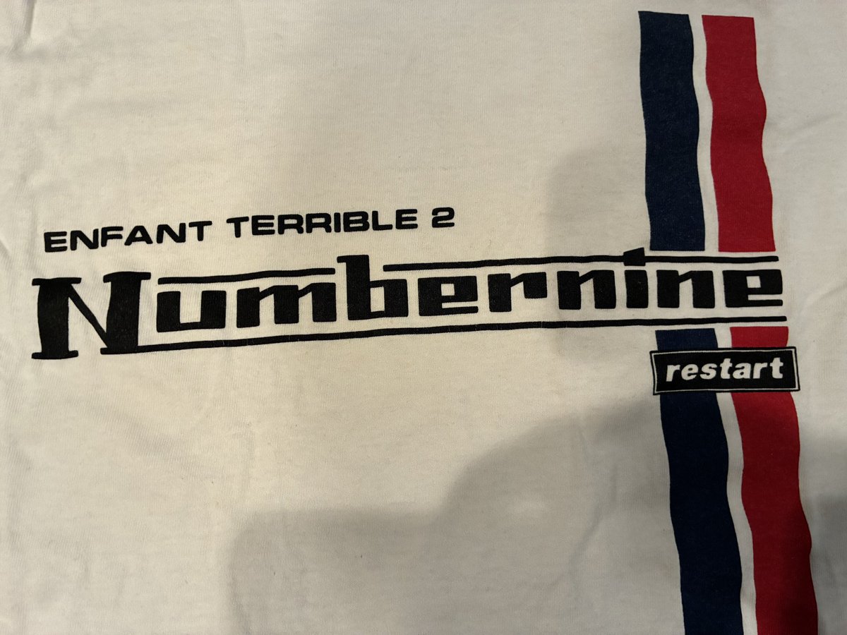 jojoler_ti's tweet photo. NUMBER(N)INE 1999 SS 
"ENFANT TERRIBLE"
restart T-shirt
元ネタはイタリアのスクーターメーカー"ランブレッタ"のTシャツ
#MyNumbernineCollection
#numbernine
#ナンバーナイン https://t.co/JJLe7xmbMq