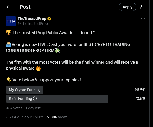 hungpq0702's tweet photo. @TheTrustedProp Vote for @KleinFunding  @minbnguyen6 @haipq115 https://t.co/jWXYVHAxuY