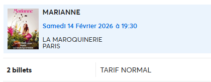 Tickets pris, je vais passer la saint valentin avec mon gonz mais surtout avec <a href="/LittleBigWhale/">Marianne</a> et ça c'est beau !!!