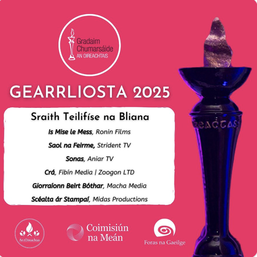 Strident_Media's tweet photo. Well done everyone nominated #saolnafeirme @OirnaGaeilge #Gradaim #Oireachtas2025 #OnaS25 @GaeilgeRTE @niamh Fionnuala McCormack @Byrne73Darragh Ronin, Aniar, Zoogon/Fibin, Macha &amp; Midas - see you https://t.co/2XD0cXNCIT