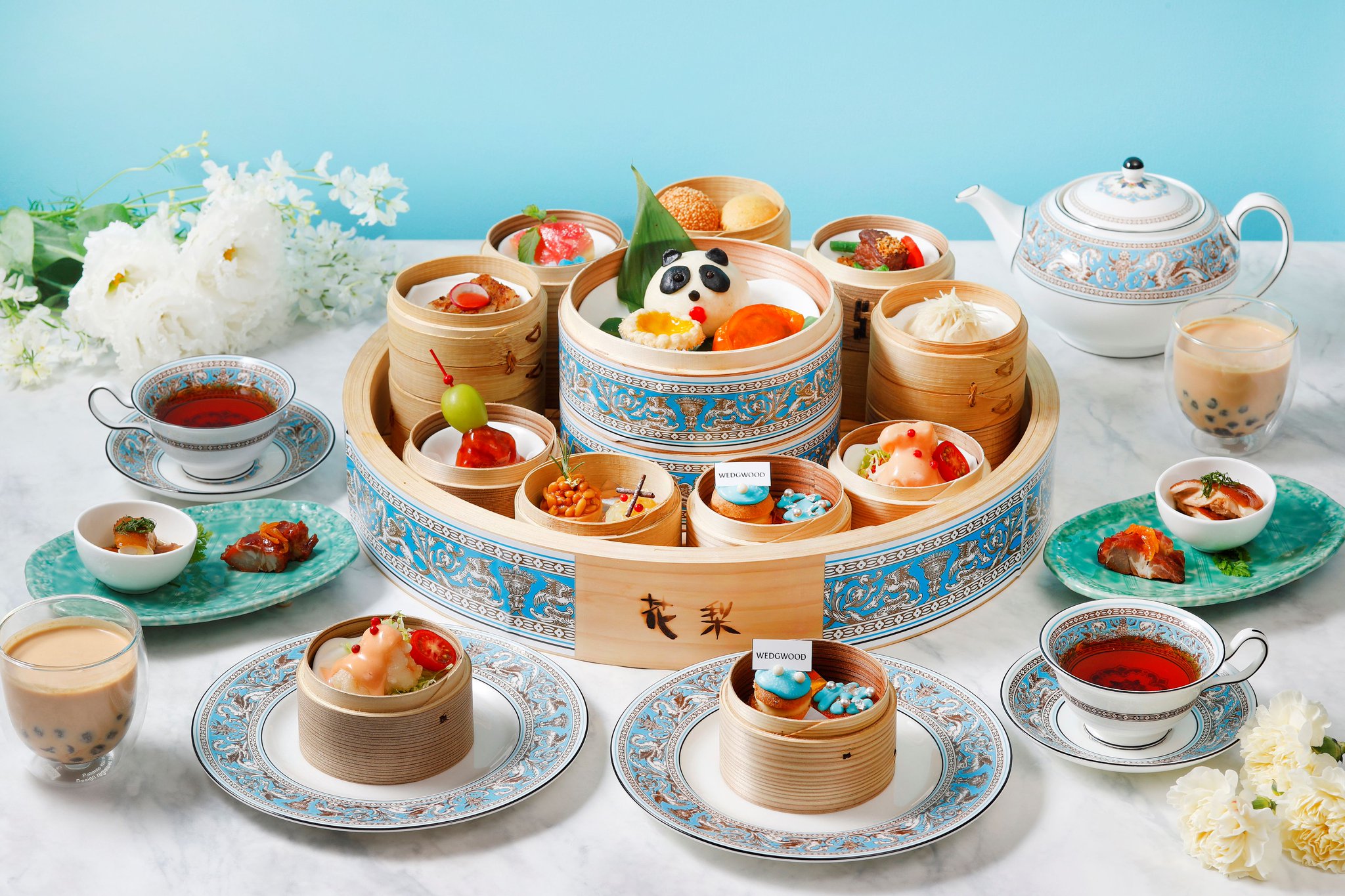 ウェッジウッド　フロレンティーンターコイズ　アフタヌーンティースタンド2段付 ウェッジウッドWEDGWOOD フロレンティーンターコイズ ティー
