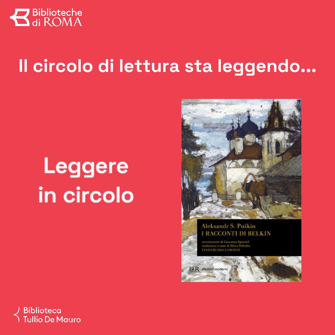 Il libro scelto dai partecipanti del circolo di lettura durante l'ultimo incontro è "I #racconti di #Belkin" di Aleksandr Sergeevič #Puškin.
Ci vediamo in Via dei Sardi 35 giovedì 23 ottobre alle 17.00!
INFO👉bit.ly/3XBBQi5 
#leggereincircolo
