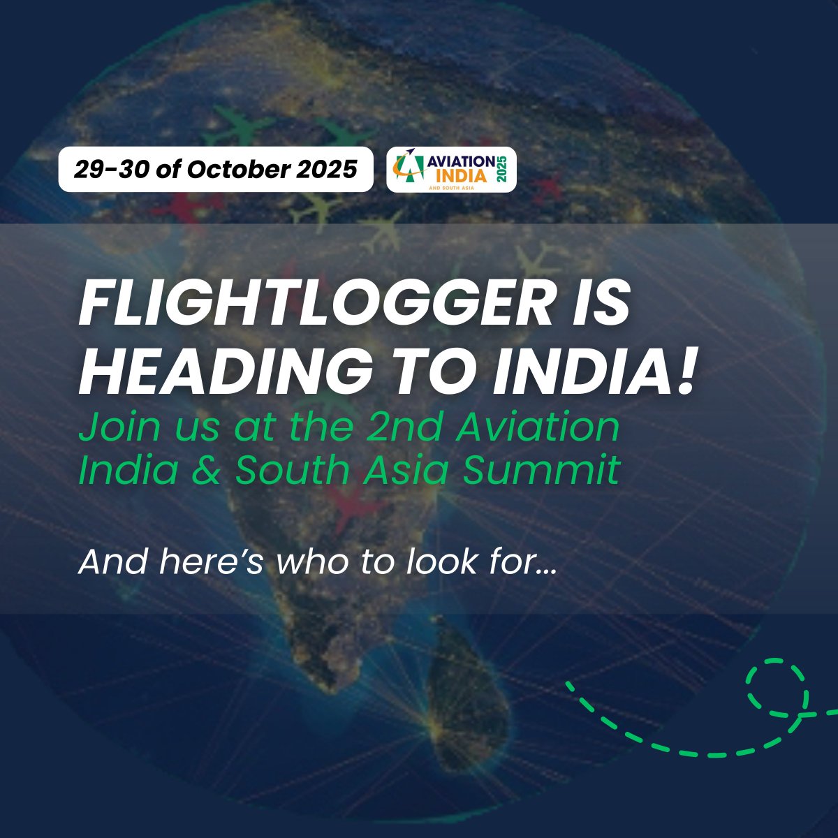 FlightLogger1's tweet image. FlightLogger is heading to India ! 🇮🇳 

We’ll be at the 2nd Aviation India &amp;amp; South Asia Summit &amp;amp; Exhibition on 29-30 October in New Delhi.

Let’s connect - we’d love to meet you.

#AviationIndia2025 #FlightTraining #FlightLogger #BuiltByAviationProsForAviationPros
